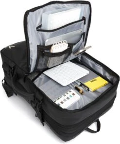 HEANVER Travel Elite - Reistas Handbagage - Weekendtas - 17inch Laptop Rugzak - Backpack Waterafstotend - 30L / 60 Liter Tas - Zwart / Antraciet -Trolley Winkel 1002x1200 1