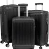Travelsuitcase - Parma- Ruimbagage Reiskoffer - Polycarbonaat- Zwart - Hoogglans - Maat L / 93 Liter -Trolley Winkel 1003x1200 2