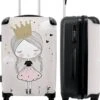 NoBoringSuitcases.com® Koffer Groot - Prinses - Bloemen - Kroon - Meisje - Sterren - Trolley Koffer Met TSA-slot - Met Wielen - 90 Liter - Reiskoffer - 66 Cm -Trolley Winkel 1007x1200 2