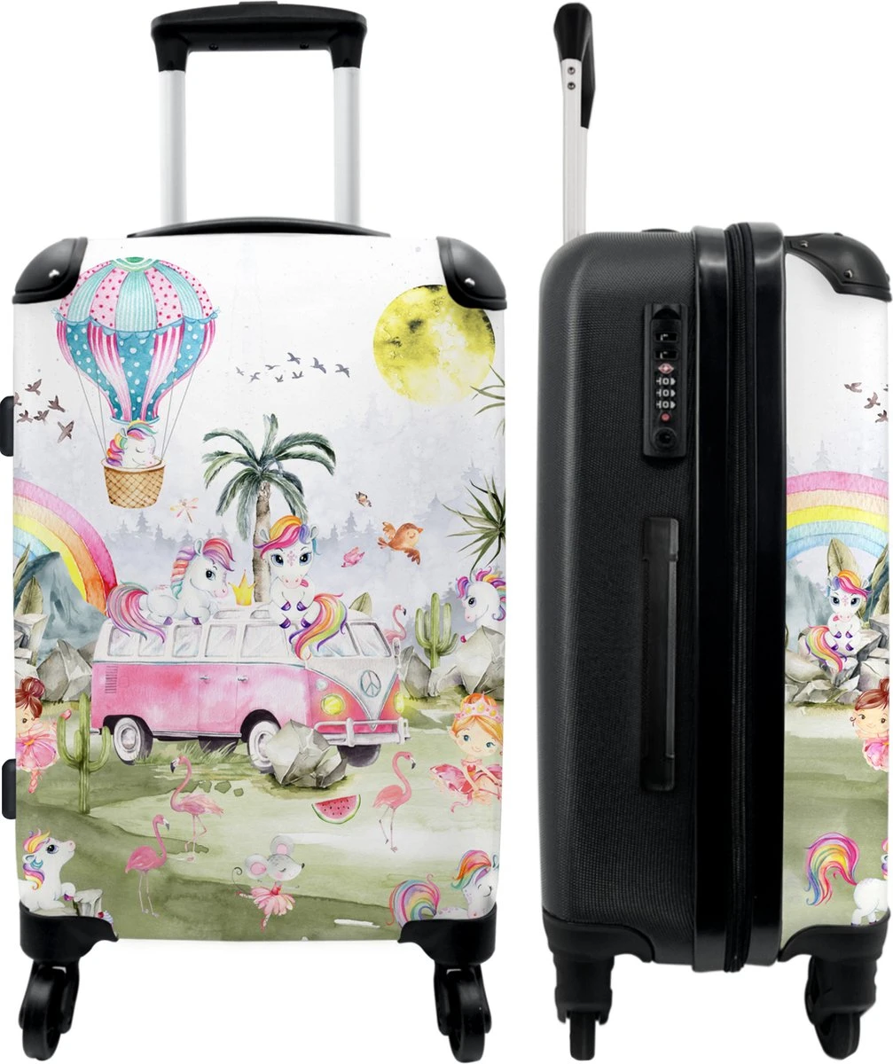 NoBoringSuitcases.com® Koffer Groot - Eenhoorn - Luchtballon - Meisjes - Regenboog - Trolley Koffer Met TSA-slot - Met Wielen - 90 Liter - Reiskoffer - 66 Cm 3 NoBoringSuitcases.com® Koffer Groot - Eenhoorn - Luchtballon - Meisjes - Regenboog - Trolley Koffer Met TSA-slot - Met Wielen - 90 Liter - Reiskoffer - 66 Cm