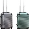 Travelerz Kofferset 2 Delig ABS Handbagage Koffers - Met Cijferslot - 39 Liter - Zilver - Groen -Trolley Winkel 1024x1200