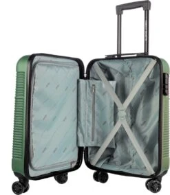 Enrico Benetti Louisville 39040 Handbagage Koffer Hardcase ABS - Olijf -Trolley Winkel 1042x1200