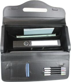 Pilotenkoffer Zonder Wiel - Kunstleer Zwart - Grote Piloten Koffer Met Laptopvak En Cijferslot - Kantoor Koffer - Werk Koffer -Trolley Winkel 1045x1200