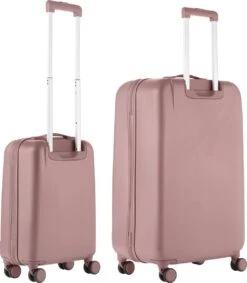 CarryOn Skyhopper Kofferset – TSA Handbagage + Reiskoffer 78cm – Dubbele Wielen - Old Pink -Trolley Winkel 1046x1200