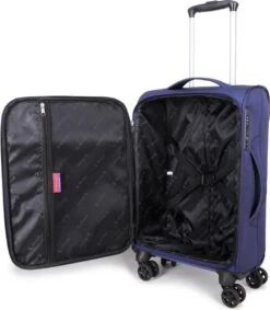 Decent D-Upright Handbagage Koffer - 55 Cm - TSA Slot - Donkerblauw -Trolley Winkel 1046x1200 3
