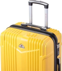 Tesla PC - Reiskoffer - 65 Cm - 4 Wielen - Geel -Trolley Winkel 1047x1200