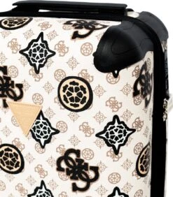 Guess House Party 18 In 4 Wheeler Dames Reiskoffer - Cream Multi Logo -Trolley Winkel 1052x1200 7