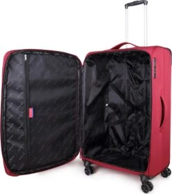 Decent D-Upright Large Koffer - 76 Cm Expandable - TSA Slot - Bordeaux Rood -Trolley Winkel 1067x1200
