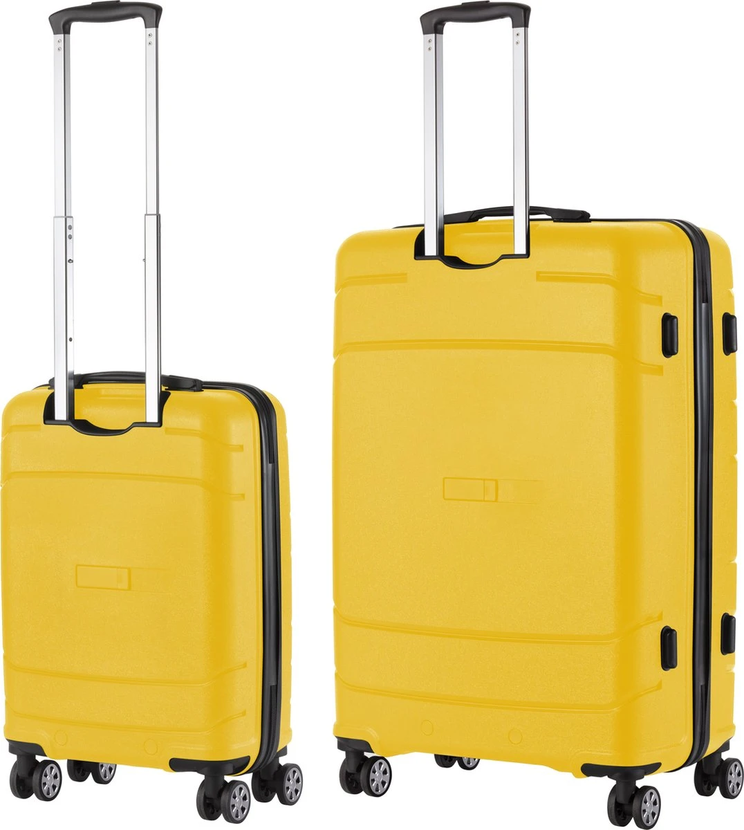 TravelZ Big Bars Kofferset - Trolleyset TSA 2-delig - Handbagage En Groot - Geel 4 TravelZ Big Bars Kofferset - Trolleyset TSA 2-delig - Handbagage En Groot - Geel - Afbeelding 2