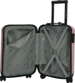 Enrico Benetti Louisville 39040 Handbagage Koffer Hardcase ABS - Roze -Trolley Winkel 1077x1200 2