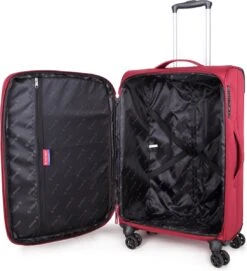 Decent D-Upright Medium Koffer - 66 Cm Expandable - TSA Slot - Bordeaux Rood -Trolley Winkel 1093x1200