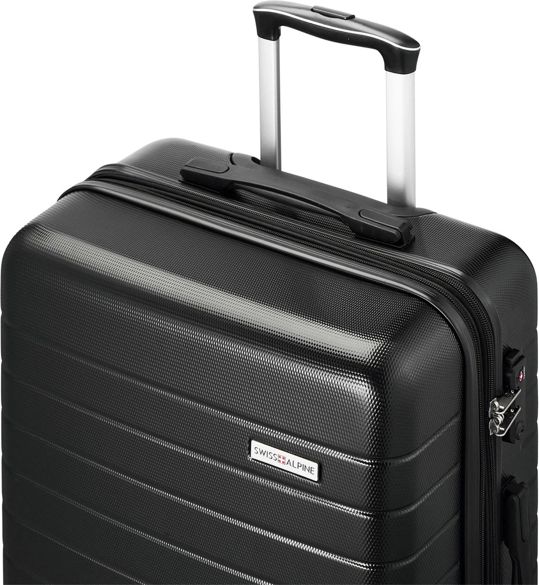 Swiss Alpine 2.0 - Reiskoffer - 67 Cm - 4 Wielen - Zwart 6 Swiss Alpine 2.0 - Reiskoffer - 67 Cm - 4 Wielen - Zwart - Afbeelding 4
