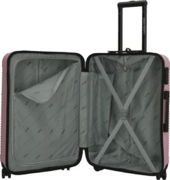 Enrico Benetti Koffer / Trolley / Reiskoffer - 65 X 41 X 25 Cm - 68 Liter - ABS - Maat M - Louisville - Roze -Trolley Winkel 1135x1200