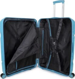 Decent ONE-CITY Large Koffer - 76 Cm - TSA Slot - Petrol -Trolley Winkel 1137x1200