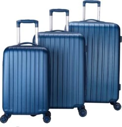Decent Tranporto-One Medium Koffer - 66 Cm - TSA Slot - Dark Blue -Trolley Winkel 1159x1200
