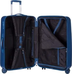Decent Tranporto-One Medium Koffer - 66 Cm - TSA Slot - Dark Blue -Trolley Winkel 1167x1200