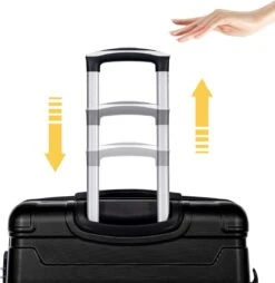 Merax 3-delig Kofferset Met TSA Slot - Trolleyset ABS 40L, 70L & 110 Liter - Zwart -Trolley Winkel 1168x1200 3