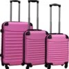 Travelerz Kofferset 3 Delig Met Wielen En Cijferslot - Handbagage Koffers - ABS - Licht Roze