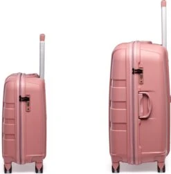 ©TROLLEYZ - Paris No.5 - Kofferset 2 Delig - 55+78cm Met TSA Slot - Dubbele Wielen - 360° Spinners - 100% Polypropyleen - Reiskoffers In Rose Blush -Trolley Winkel 1175x1200 2