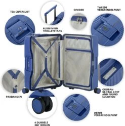 CarryOn Protector Luxe 2-delige Kofferset - TSA Trolleyset Handbagage En Groot - Kliksloten - Ultralicht - Blauw -Trolley Winkel 1189x1200 4