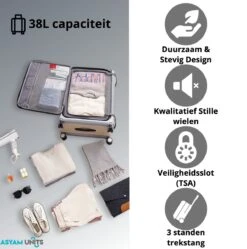 Asyam Units- Handbagage- Invouwbaar- Koffer- Koffer 38L- Spinner Wielen- TSA Slot- Lichtgewicht- Zwart -Trolley Winkel 1190x1200 2