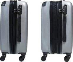 SB Travelbags 'Expandable' Handbagage Koffer 53cm 4 Wielen Trolley - Zilver -Trolley Winkel 1200x1014 4