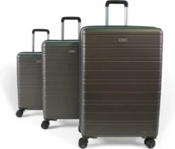 ©TROLLEYZ - Amsterdam No.9 - Kofferset 3 Delig - 55cm+69cm+78cm Met TSA Slot - Dubbele Wielen - 360° Spinners - 100% ABS - Reiskoffers In Cloudy Grey -Trolley Winkel 1200x1022 1