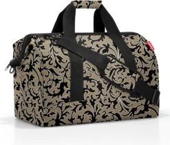 Reisenthel Allrounder L Reistas Sporttas - 30L - Baroque Marble Zwart -Trolley Winkel 1200x1023