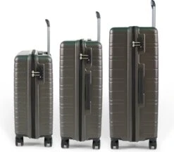 ©TROLLEYZ - Amsterdam No.9 - Kofferset 3 Delig - 55cm+69cm+78cm Met TSA Slot - Dubbele Wielen - 360° Spinners - 100% ABS - Reiskoffers In Cloudy Grey -Trolley Winkel 1200x1047