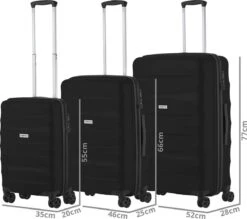 CarryOn Porter ® Kofferset - TSA Trolleyset 3-delig Met OKOBAN - Dubbele Wielen - Zwart 13 CarryOn Porter ® Kofferset - TSA Trolleyset 3-delig Met OKOBAN - Dubbele Wielen - Zwart -Trolley Winkel 1200x1062