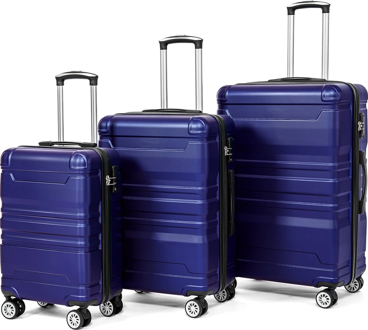 Merax 3-delig Kofferset Met TSA Slot - Trolleyset ABS 40L, 70L & 110 Liter - Blauw 3 Merax 3-delig Kofferset Met TSA Slot - Trolleyset ABS 40L, 70L & 110 Liter - Blauw