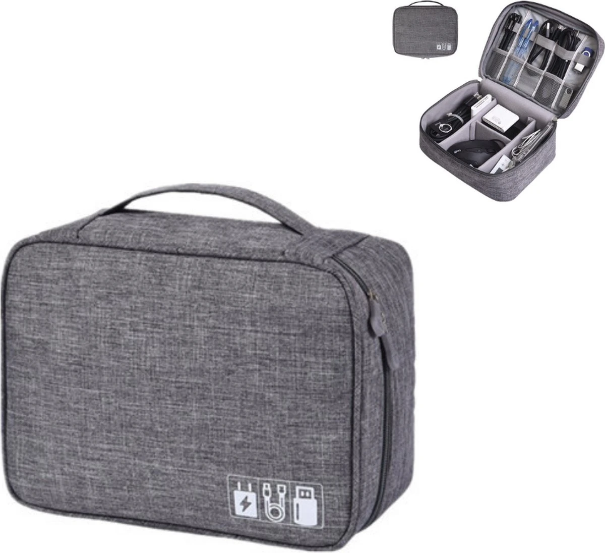 Travelorganizer Electronica Grijs - Reis Organiser Oplader - Opberger Vakantie / Travel - Reisorganizer 3 Travelorganizer Electronica Grijs - Reis Organiser Oplader - Opberger Vakantie / Travel - Reisorganizer