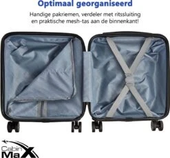 CabinMax Handbagage Koffer - Trolley 30L - Harde Reiskoffer - 45x36x20cm - Lichtgewicht - Groot Capaciteit - Steel Grey -Trolley Winkel 1200x1111 8