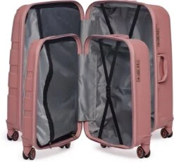 ©TROLLEYZ - Paris No.5 - Kofferset 2 Delig - 55+78cm Met TSA Slot - Dubbele Wielen - 360° Spinners - 100% Polypropyleen - Reiskoffers In Rose Blush -Trolley Winkel 1200x1123 5