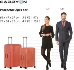 CarryOn Protector Luxe Kofferset - TSA Trolleyset M+L Formaat Met Kliksloten - Terra -Trolley Winkel 1200x1130 1