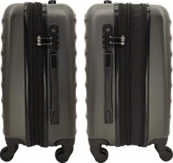 SB Travelbags Kofferset - 2 Delige 'Expandable' Koffer - Donker Grijs - 65cm/55cm -Trolley Winkel 1200x1130