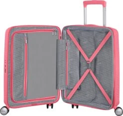 American Tourister Reiskoffer - Soundbox Spinner 55/20 Tsa Uitbreidbaar (Handbagage) Sun Kissed Coral -Trolley Winkel 1200x1130 9