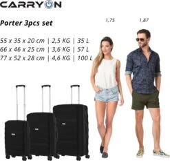 CarryOn Porter ® Kofferset - TSA Trolleyset 3-delig Met OKOBAN - Dubbele Wielen - Zwart 12 CarryOn Porter ® Kofferset - TSA Trolleyset 3-delig Met OKOBAN - Dubbele Wielen - Zwart -Trolley Winkel 1200x1131 2