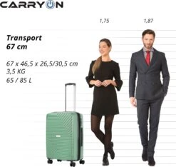 CarryOn Transport TSA Reiskoffer - Trolley 67cm Met Expander - OKOBAN - Dubbele Wielen - Olijf -Trolley Winkel 1200x1135