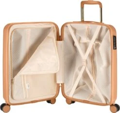 Princess Traveller Harlem - Handbaggage Koffer - Recycled PET - Camel - S (55cm) -Trolley Winkel 1200x1138 1