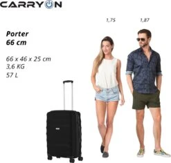 CarryOn Porter ® Reiskoffer - 66cm Trolley Met TSA-slot - OKOBAN Registratie - Zwart -Trolley Winkel 1200x1147 1