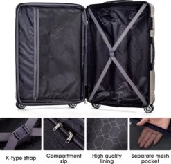 Merax 3-delig Kofferset Met TSA Slot - Trolleyset ABS 40L, 70L & 110 Liter - Goud 15 Merax 3-delig Kofferset Met TSA Slot - Trolleyset ABS 40L, 70L & 110 Liter - Goud -Trolley Winkel 1200x1149 1