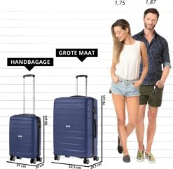 TravelZ Big Bars Kofferset - Trolleyset TSA 2-delig - Handbagage En Groot - Blauw 13 TravelZ Big Bars Kofferset - Trolleyset TSA 2-delig - Handbagage En Groot - Blauw -Trolley Winkel 1200x1169 16