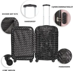 TravelZ Horizon Handbagagekoffer - 54cm Handbagage Trolley Met Gevoerde Binnenkant - Baby Roze -Trolley Winkel 1200x1169 3