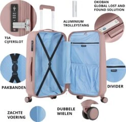 CarryOn Skyhopper Reiskoffer - 68.5cm TSA Trolley Met Expander En OKOBAN - Roze -Trolley Winkel 1200x1169 7