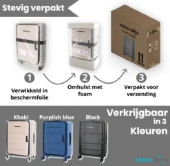 Asyam Units- Handbagage- Invouwbaar- Koffer- Koffer 38L- Spinner Wielen- TSA Slot- Lichtgewicht- Zwart -Trolley Winkel 1200x1175 10