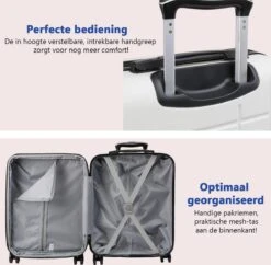 CabinMax Velocity Handbagage Koffer - Uitbreidbaar Trolley 44L - Harde Reiskoffer - 55x40x20/25 Cm - Lichtgewicht - Groot Capaciteit - Wit -Trolley Winkel 1200x1175 2