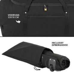 TravelZ Opvouwbare Wieltas | Reistas Op Wielen | 100 Liter | Verbeterd 2022 Model | Zwart -Trolley Winkel 1200x1178 3