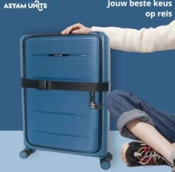 Asyam Units- Handbagage- Invouwbaar- Koffer- Koffer 38L- Spinner Wielen- TSA Slot- Lichtgewicht- Blauw -Trolley Winkel 1200x1181 2