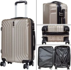 Monopol - Palma - Reiskoffer - ABS - Champagne / Goud - Visueel Design - Maat M / 58 Liter -Trolley Winkel 1200x1182